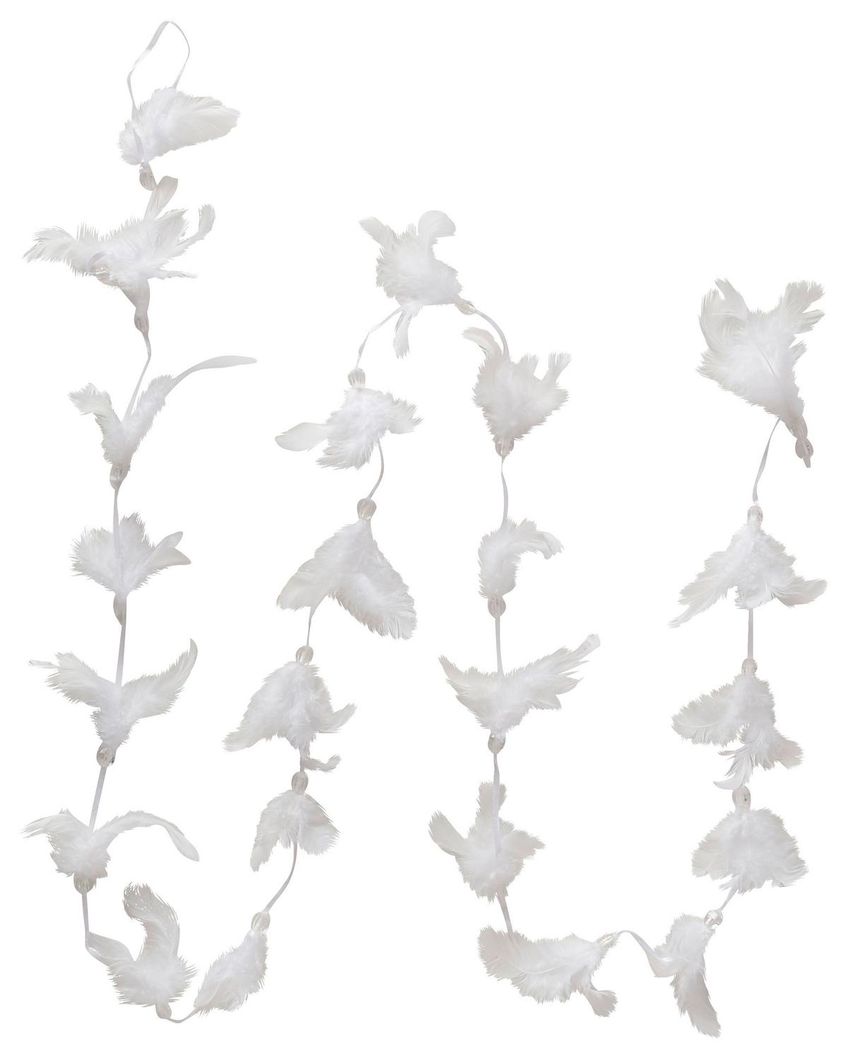Girlande Pluma I Weiß ca. 50cm - Weiß, ROMANTIK / LANDHAUS, Naturmaterialien (50cm) - Mömax