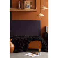 Pătură din blană ecologică Blanket Mokka Reglisse - negru, textil (130/180cm)
