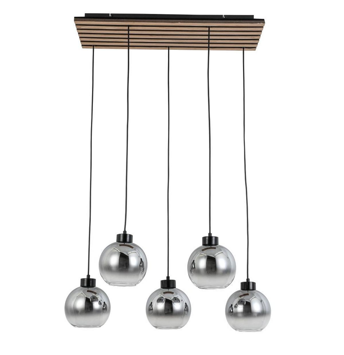 LAMPA WISZĄCA FONTANA - kolor dębowy/czarny, Natur, materiał drewnopochodny/tworzywo sztuczne (82/34/120cm) - Novel