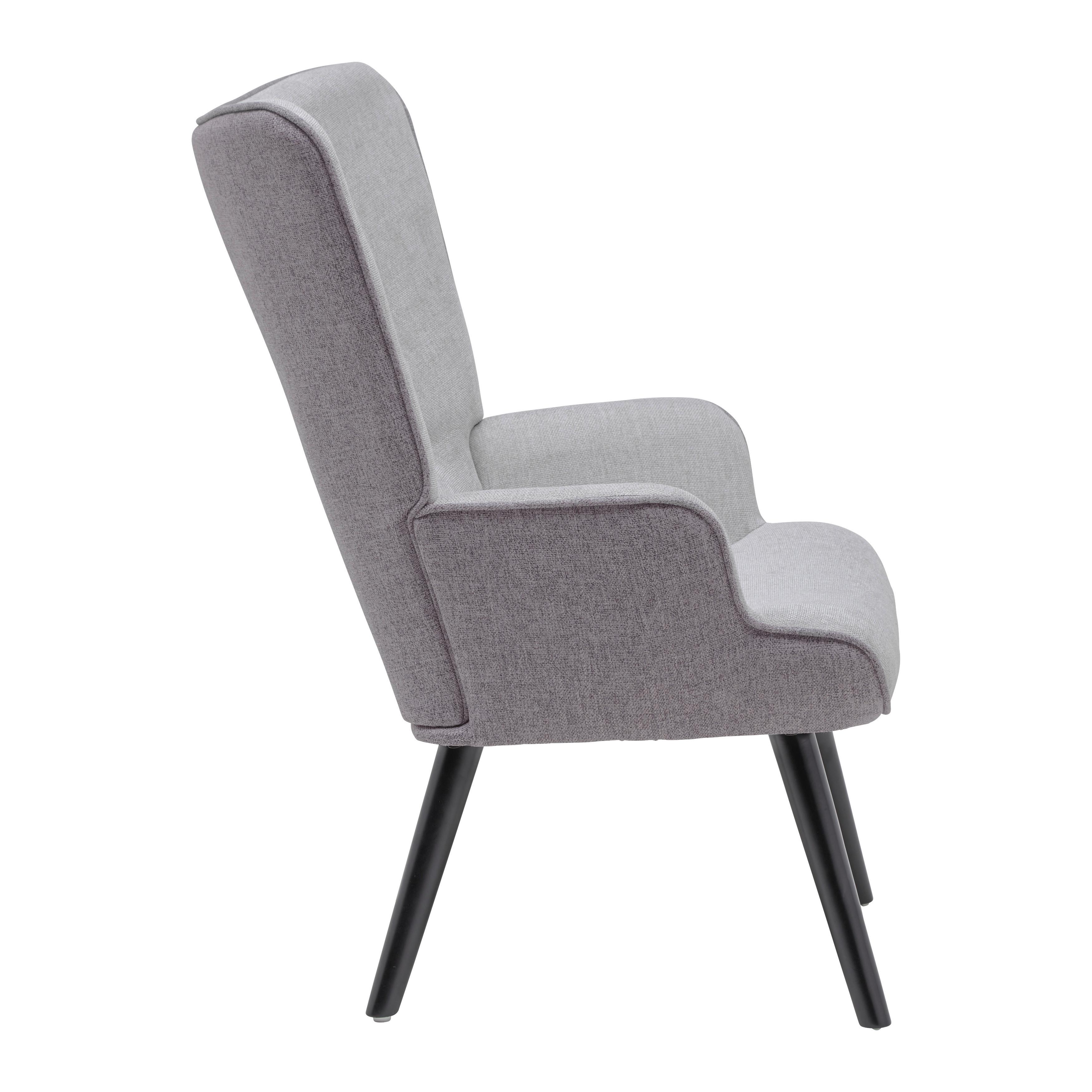 Relaxsessel Chester Hellgrau - Dunkelgrau/Hellgrau, MODERN, Holz/Textil (66/94/74cm) - Mömax