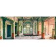 Glasbild Villa Green, ca. 50x125x2cm - Multicolor, ROMANTIK / LANDHAUS, Glas (50/125/2cm)