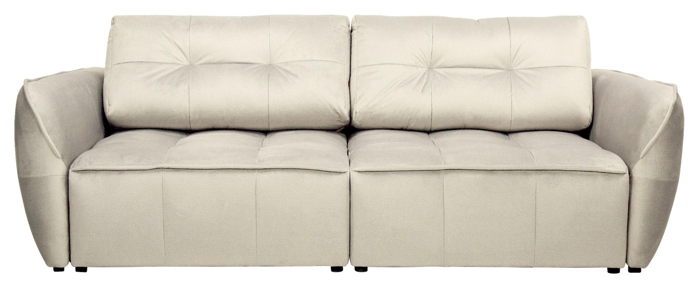 Schlafsofa Bombei in Beige - Beige/Schwarz, MODERN, Holz/Holzwerkstoff (243/94/125cm) - Premium Living