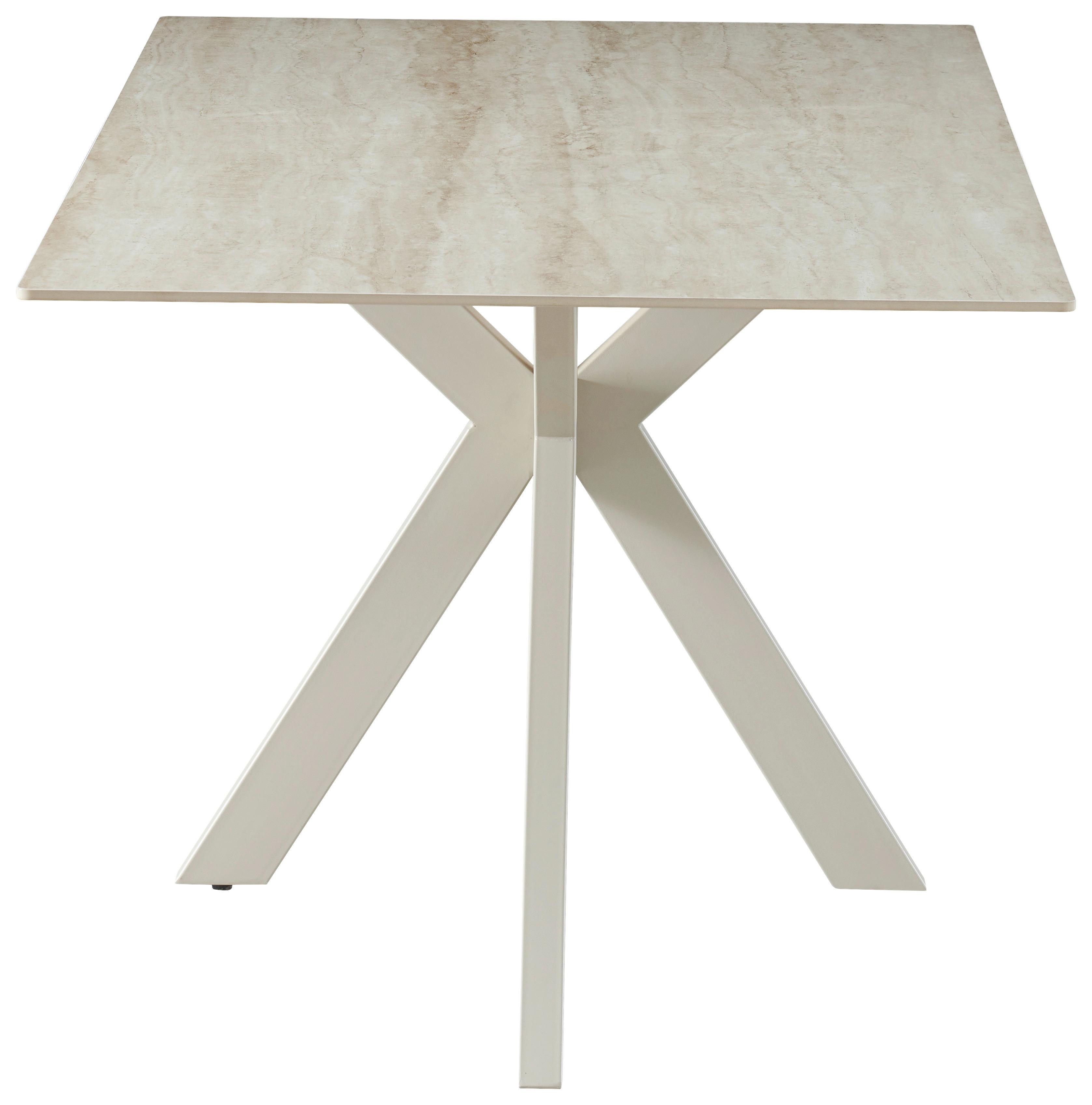 Jedilna Miza Logan, Bež, 180x90 - bež, Konvencionalno, kovina/keramika (180/76/90cm) - MID.YOU