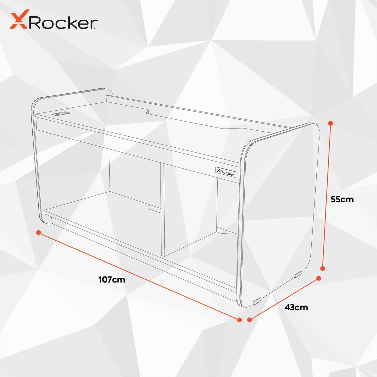 TV-Element Electra ca. 107x55x43cm Schwarz mit LED - Schwarz, MODERN, Holzwerkstoff (107/55/43cm) - X Rocker
