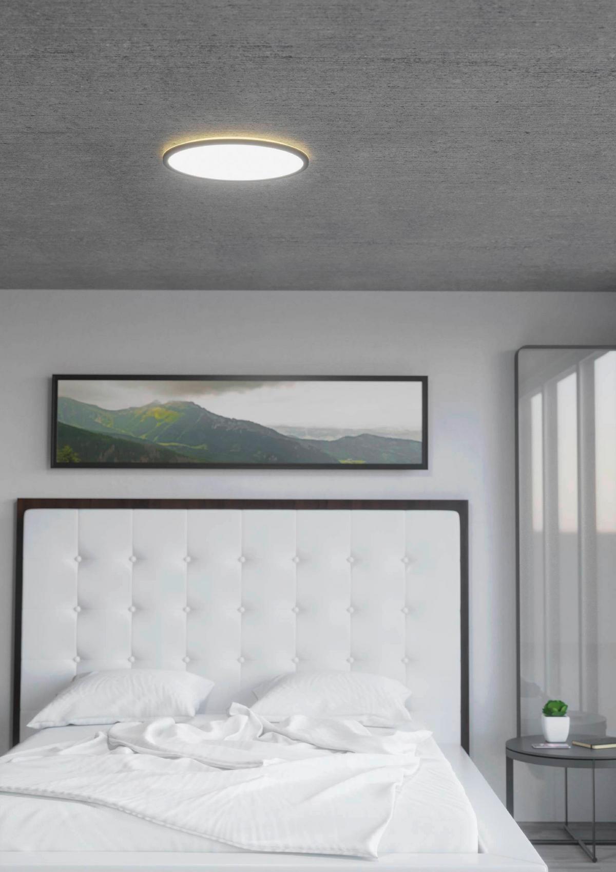 ŁAZIENKOWA LAMPA SUFITOWA 780903 CURITIBA - czarny/biały, Basics, tworzywo sztuczne (50/2,5cm) - Celina