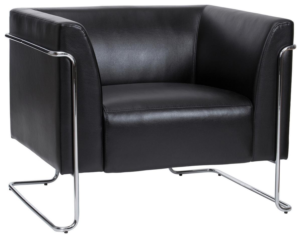 Fotelj Curacao, Črna - barve kroma/črna, Moderno, kovina/tekstil (88/74/74cm) - MID.YOU