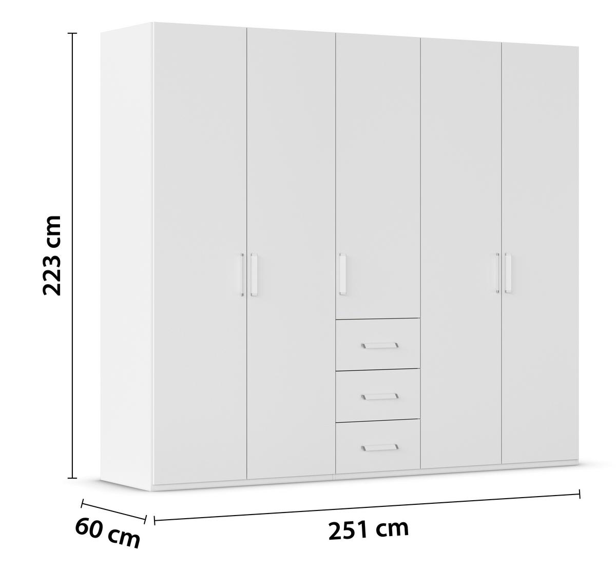 Omara S Klasičnimi Vrati Evelyn, Bela - bela, Design, umetna masa/leseni material (251/223/60cm) - Novel