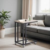 BEISTELLTISCH SIDE SOFA TABLE - Greige/Schwarz, MODERN, Holzwerkstoff/Metall (50/35/59,5cm) - MID.YOU