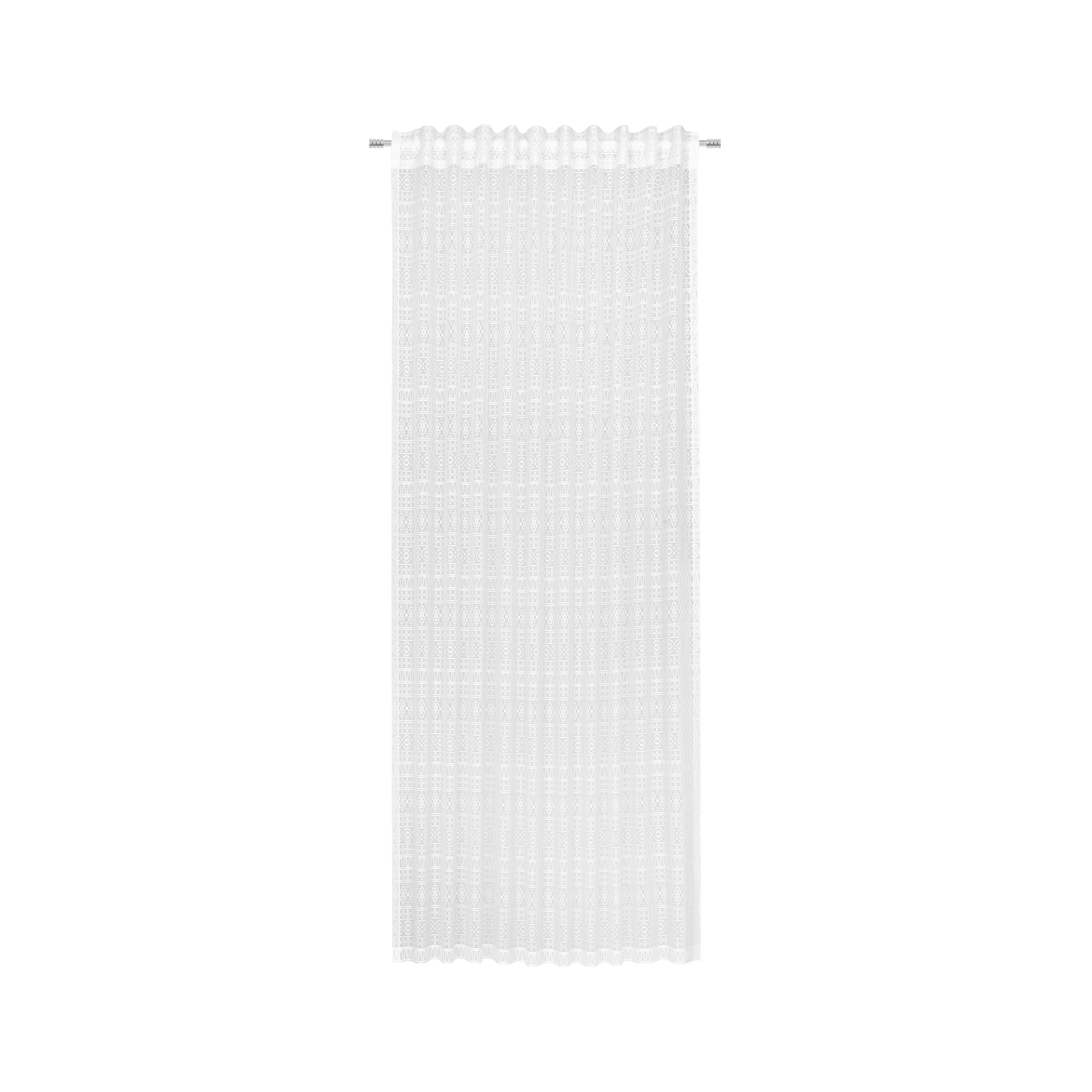 GARDINLÄNGD THERESA - vit, Romantik / Lanthus, textil (140/245cm) - Zandiara