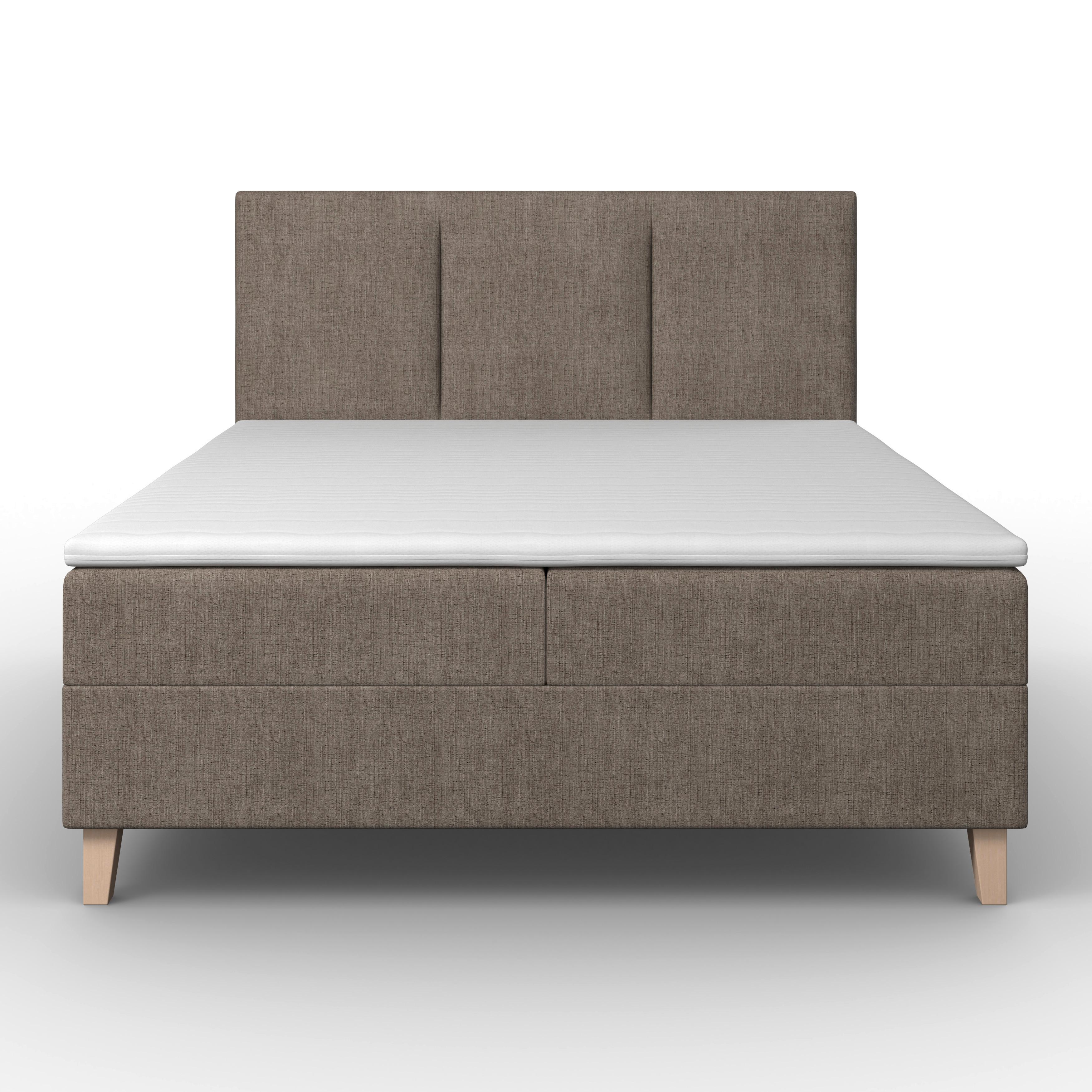 BOXSÄNG MONZA - brun/ekfärgad, Modern, trä/textil (160/200cm) - Bessagi Home