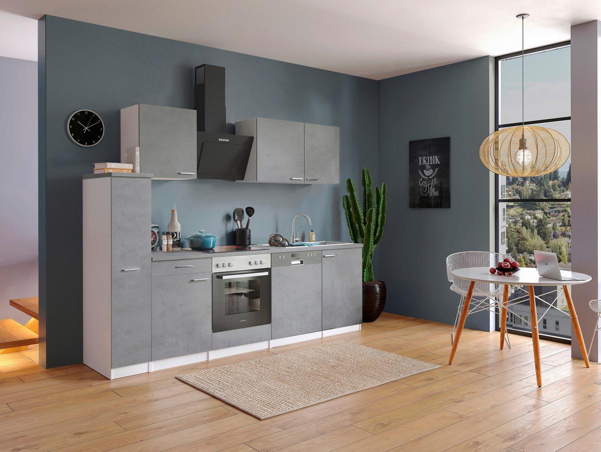 Kuhinjski Blok Z Aparati Malia, 250cm - barve nerjavečega jekla/siva, Basics, kovina/leseni material (250cm) - Respekta