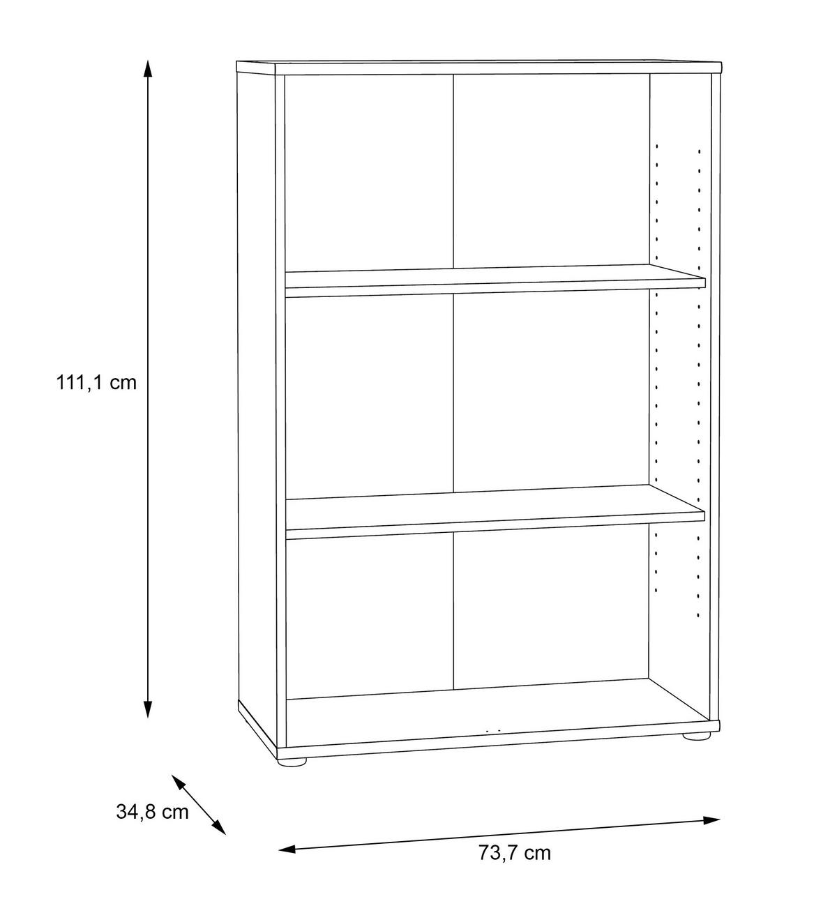 REGAŁ TEMPRA 2 - ciemnobrązowy/szarobrązowy, Design, materiał drewnopochodny (73,7/111,1/34,8cm)