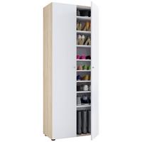 SCHUHSCHRANK VANDOL I 9 DT - Weiss/Eichefarben, Design, Holzwerkstoff/Kunststoff (71/180/39cm) - MID.YOU