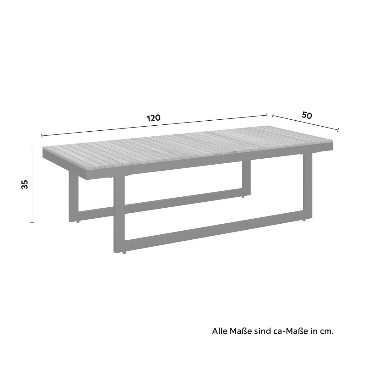 Loungegarnitur Marla Creme Holz/Outdoorstoff/Metall - Creme/Schwarz, MODERN, Holz/Textil - Bessagi Garden
