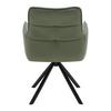 STOEL MET ARMELEUNINGEN VINCENT - Groen/Zwart, Modern, Leer/Metaal (58/87/63cm) - Premium Living
