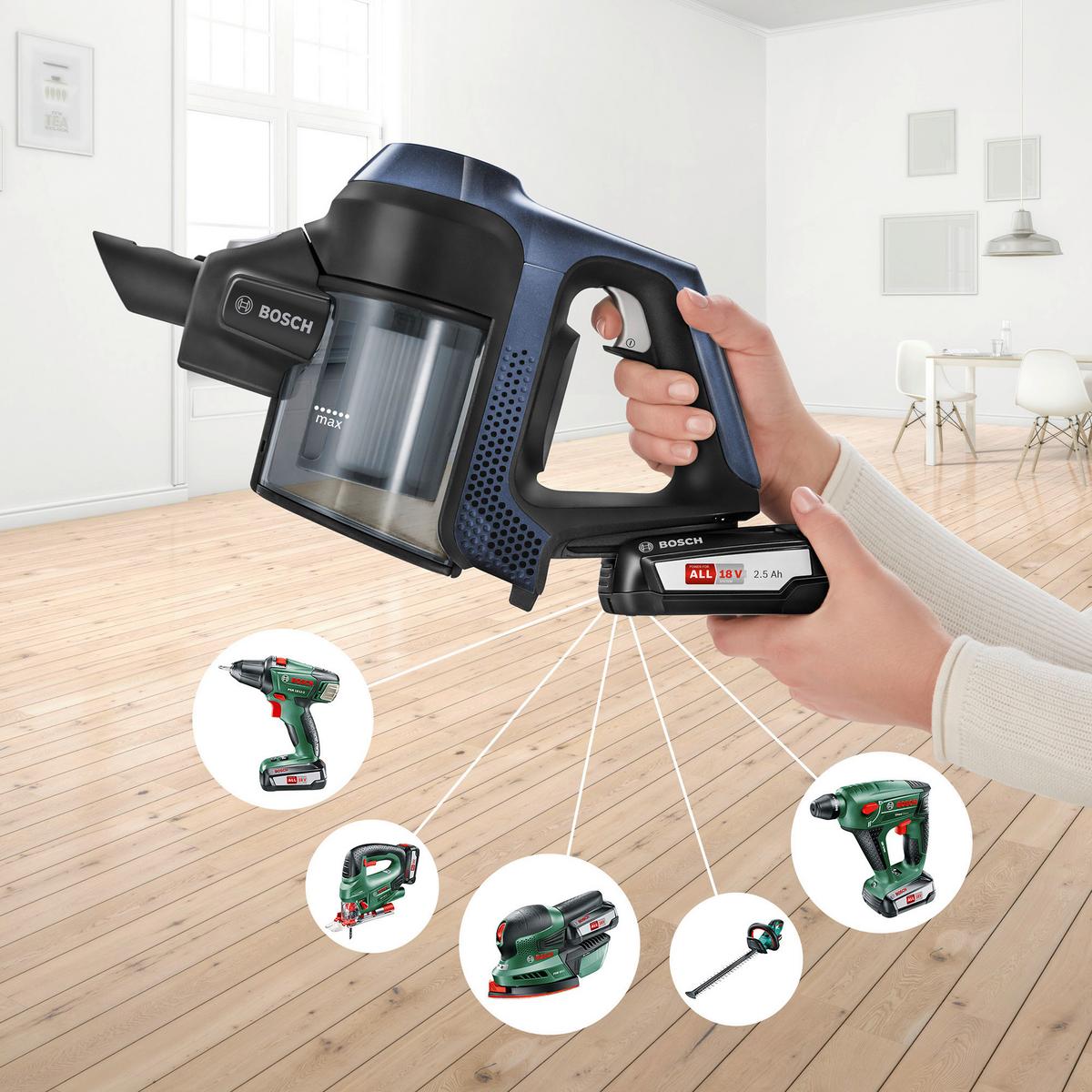 Akkumulátoros Porszívó Bosch Serie6 Bcs611p4a - ezüst/fekete, műanyag/fém (26,6/122,1/20,4cm) - Bosch