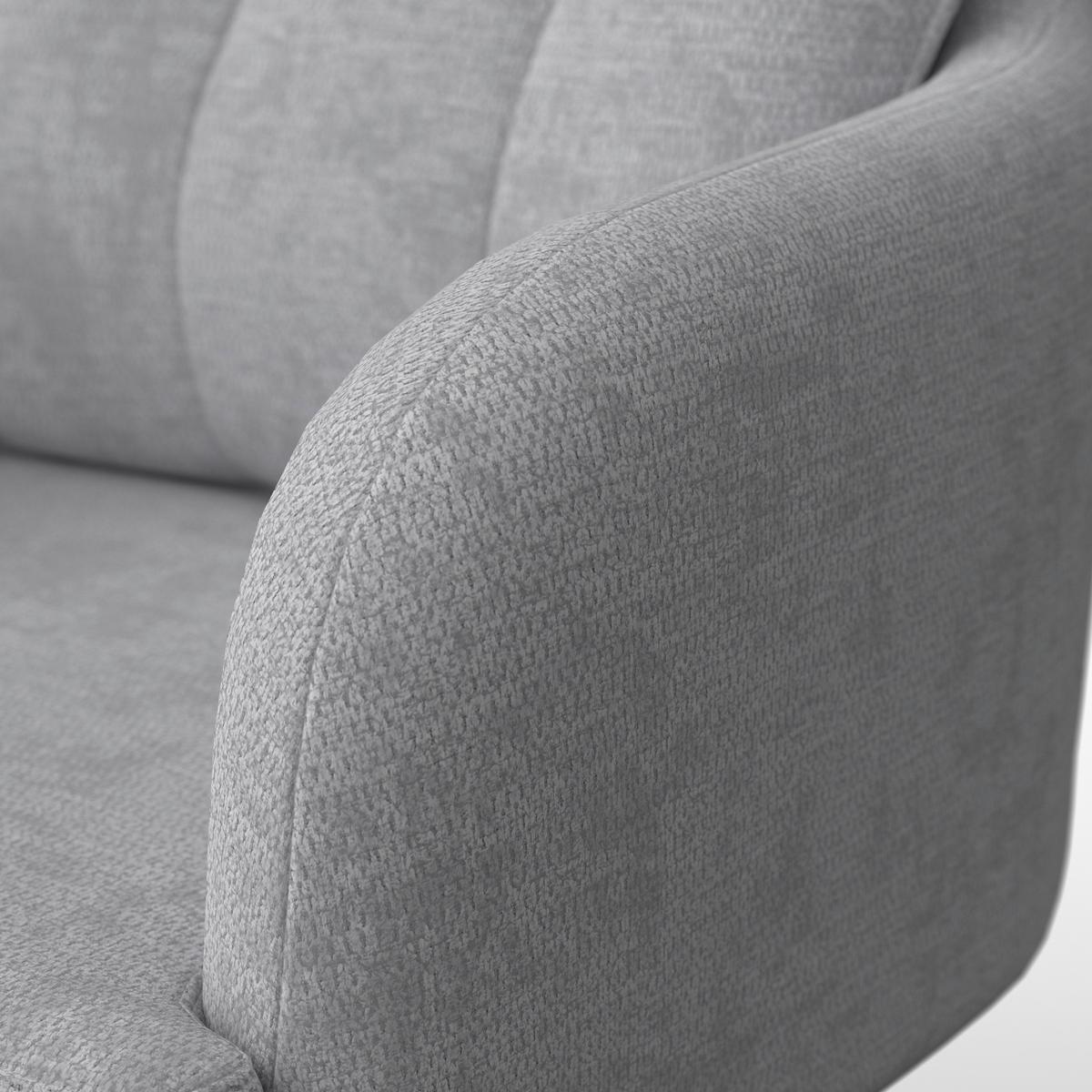 Armlehnstuhl Marietta Hellgrau Webstoff Gepolstert - Hellgrau/Schwarz, MODERN, Holz/Textil (66/90/60cm) - Bessagi Home