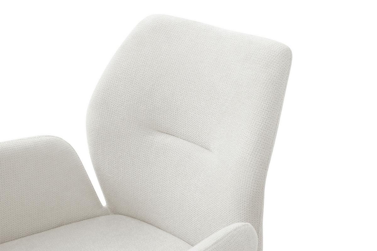 Naslanjač Sofija, Krem Barva, Vrtljiv - srebrne barve/krem barve, Moderno, kovina/tekstil (60/89/62cm) - Livetastic