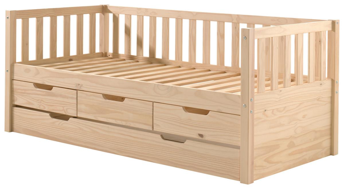 Ausziehbett "Fritz" 90x200 cm, kieferfarben - Kieferfarben, MODERN, Holz/Holzwerkstoff (90/200cm) - MID.YOU