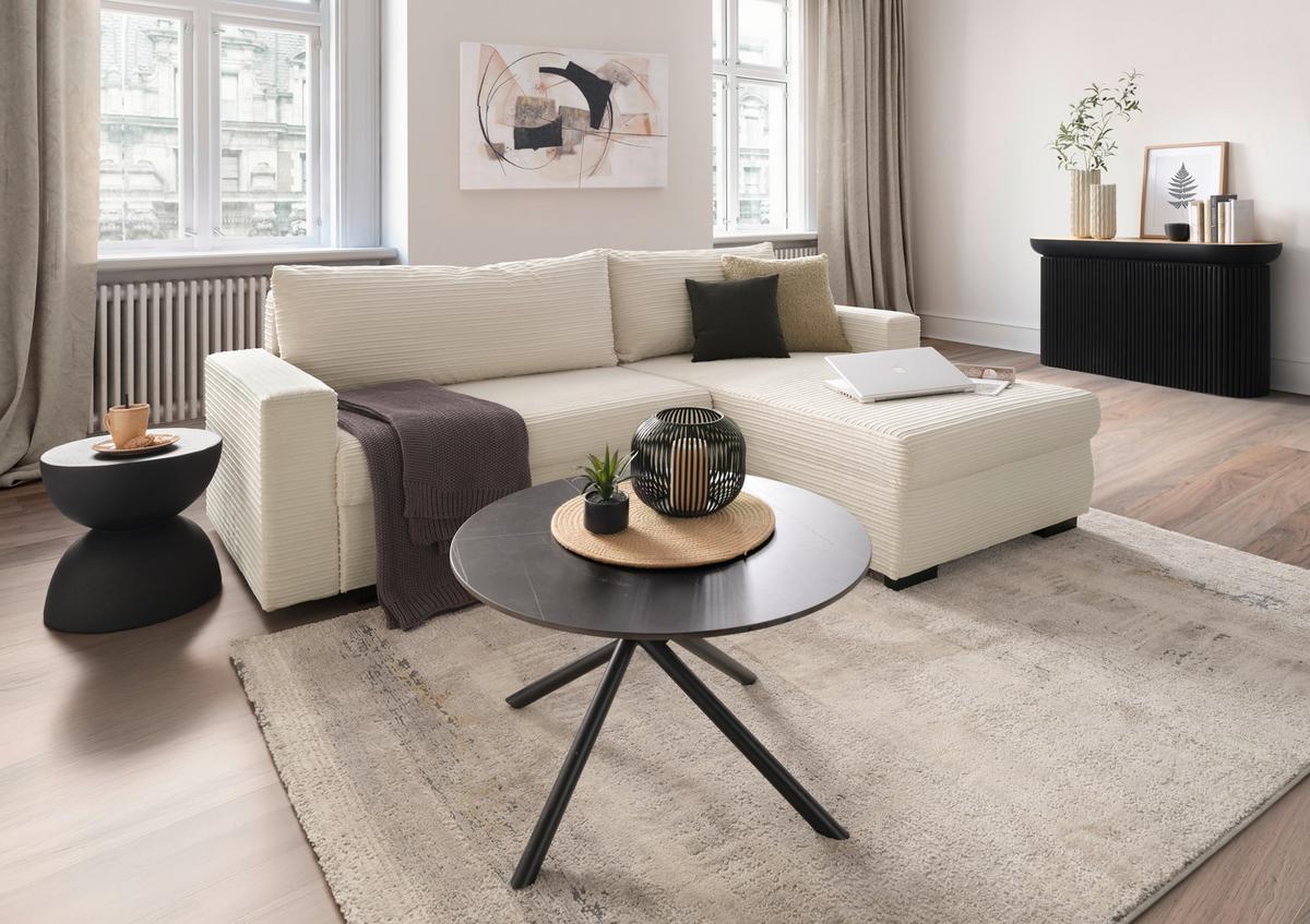 Kutna Garnitura Geneve - bež/crna, Konvencionalno, tekstil/plastika (225/86/167cm) - Mömax