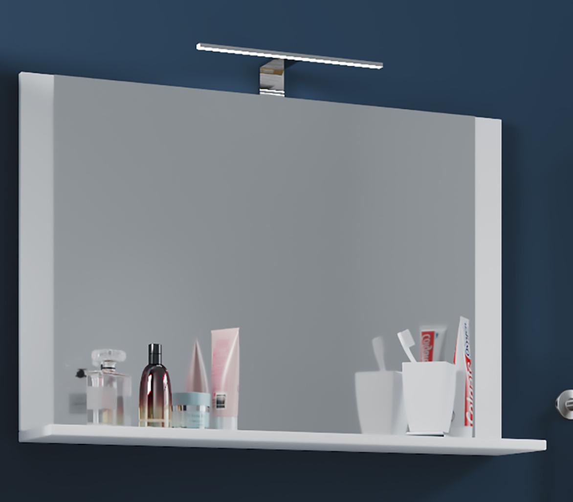 Stensko Ogledalo Vcb 10, Bela - bela, Basics, leseni material (80/65/16,6cm) - MID.YOU
