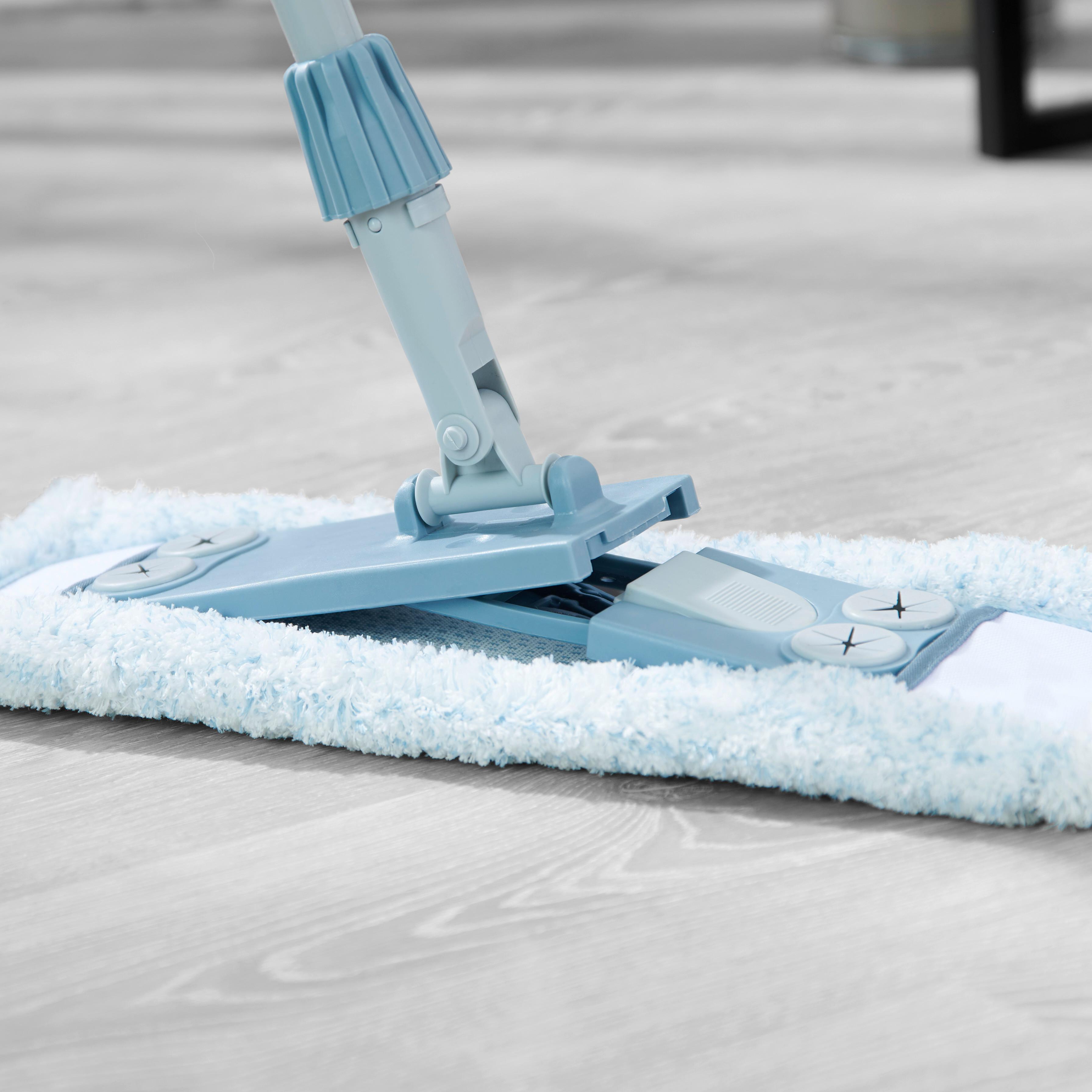 BODENWISCHER PAULA - Blau/Grau, KONVENTIONELL, Kunststoff/Textil (45/16/150cm) - Mömax