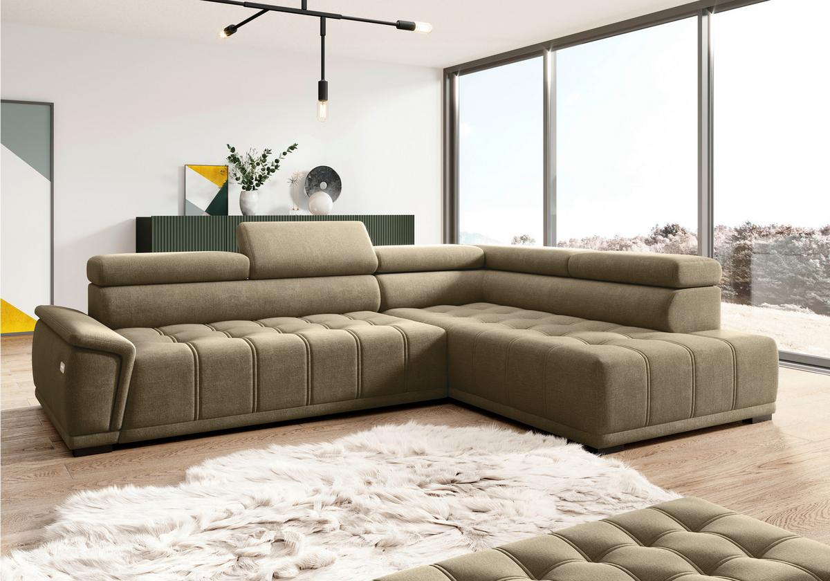 Kutna Garnitura Gremio - crna/taupe, Moderno, tekstil/plastika (283/106cm) - Modern Living