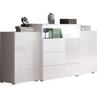 Sideboard Urban III mit LED ca. 150x69 cm Weiß - Weiß Hochglanz/Weiß, LIFESTYLE, Holzwerkstoff/Kunststoff (150/68,7/32,5cm) - P & B