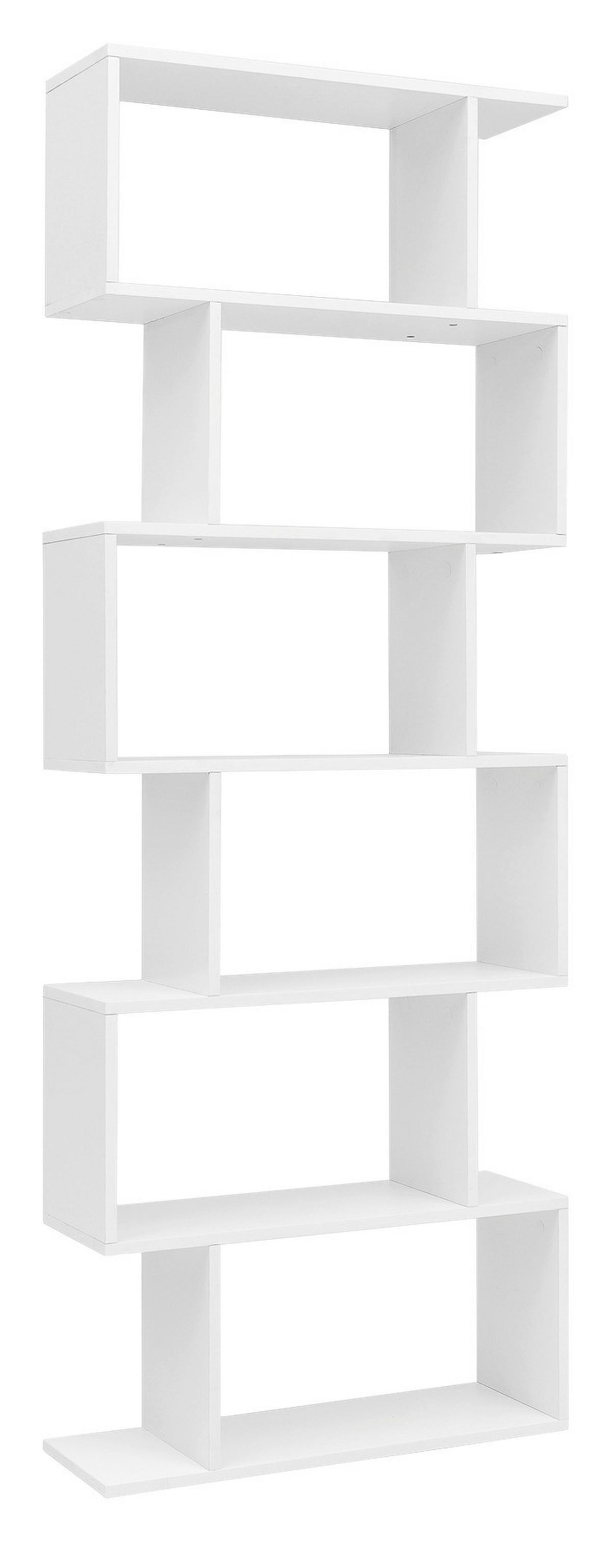 Regal Standregal - bela, Natur, leseni material (70/190,5/23,5cm) - MID.YOU