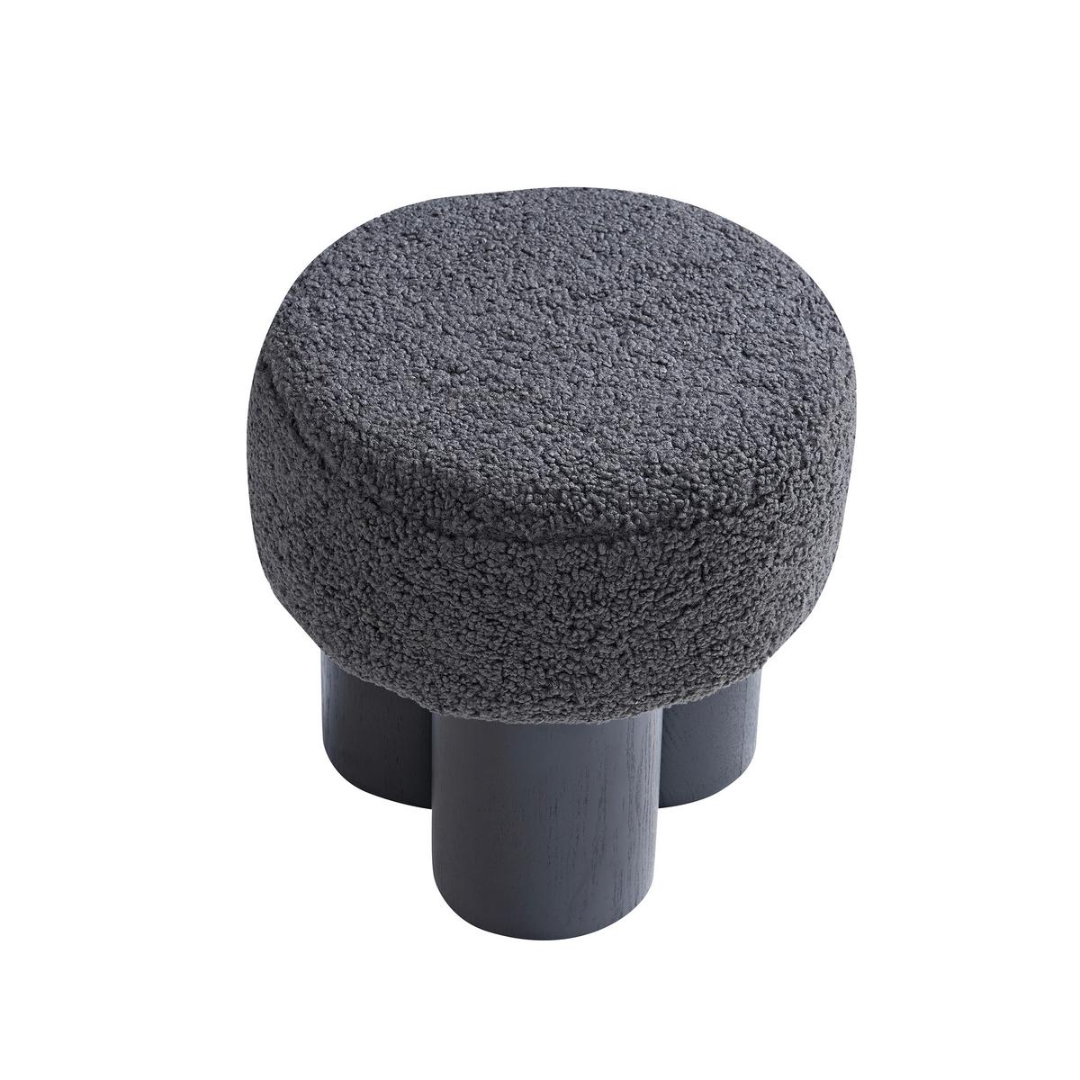 Tabure Japandi 2, Črna, Siva, Pravi Les - siva/črna, Moderno, tekstil/leseni material (50/49/50cm) - Livetastic