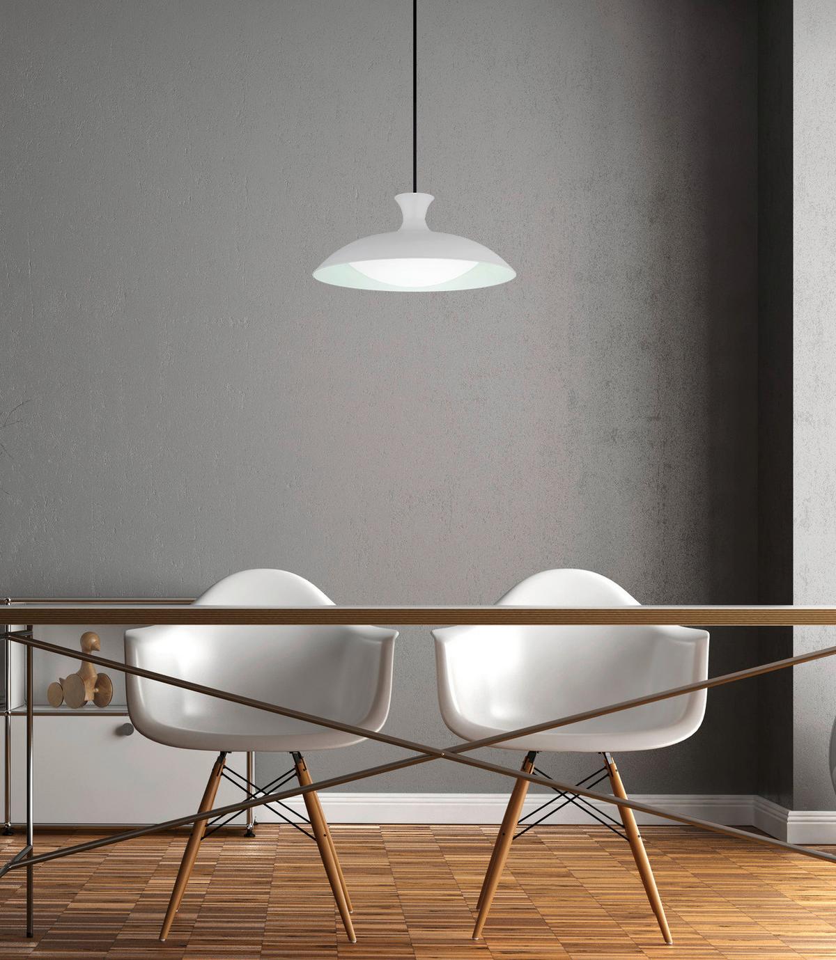 LED-HÄNGELEUCHTE 15781W  ROCHA - Weiss/Opal, Konventionell, Kunststoff/Metall (40/150cm) - Globo