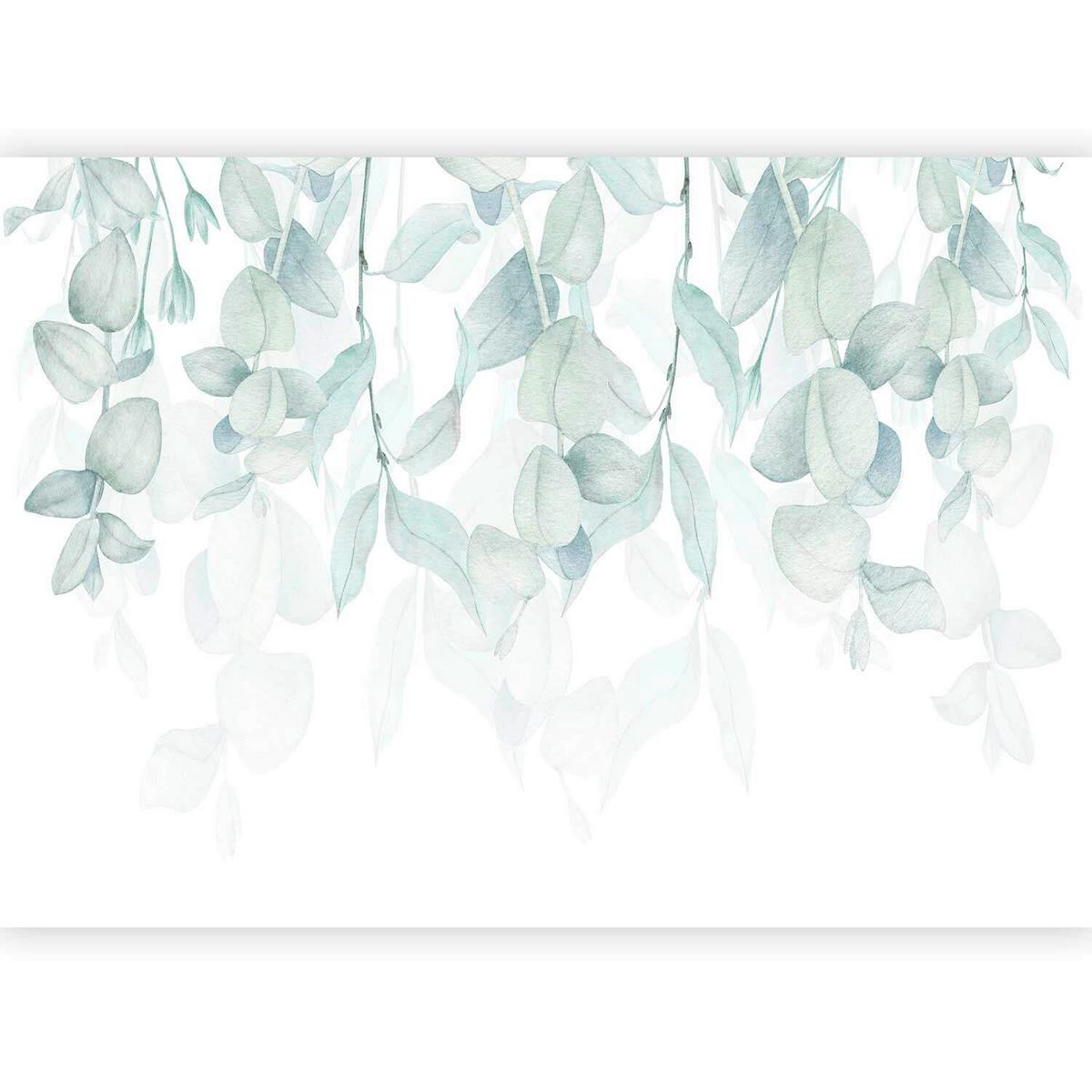 Fototapeta Pastel Flora, 100x70cm - zelena/bela, Trendi, tekstil (100/70cm) - artgeist