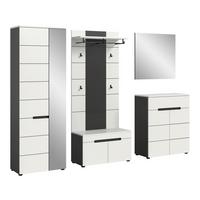 Predsoba Canu, Bela, Siva, 5-Delna - siva/bela, Design, leseni material (255/190/37cm) - Livetastic