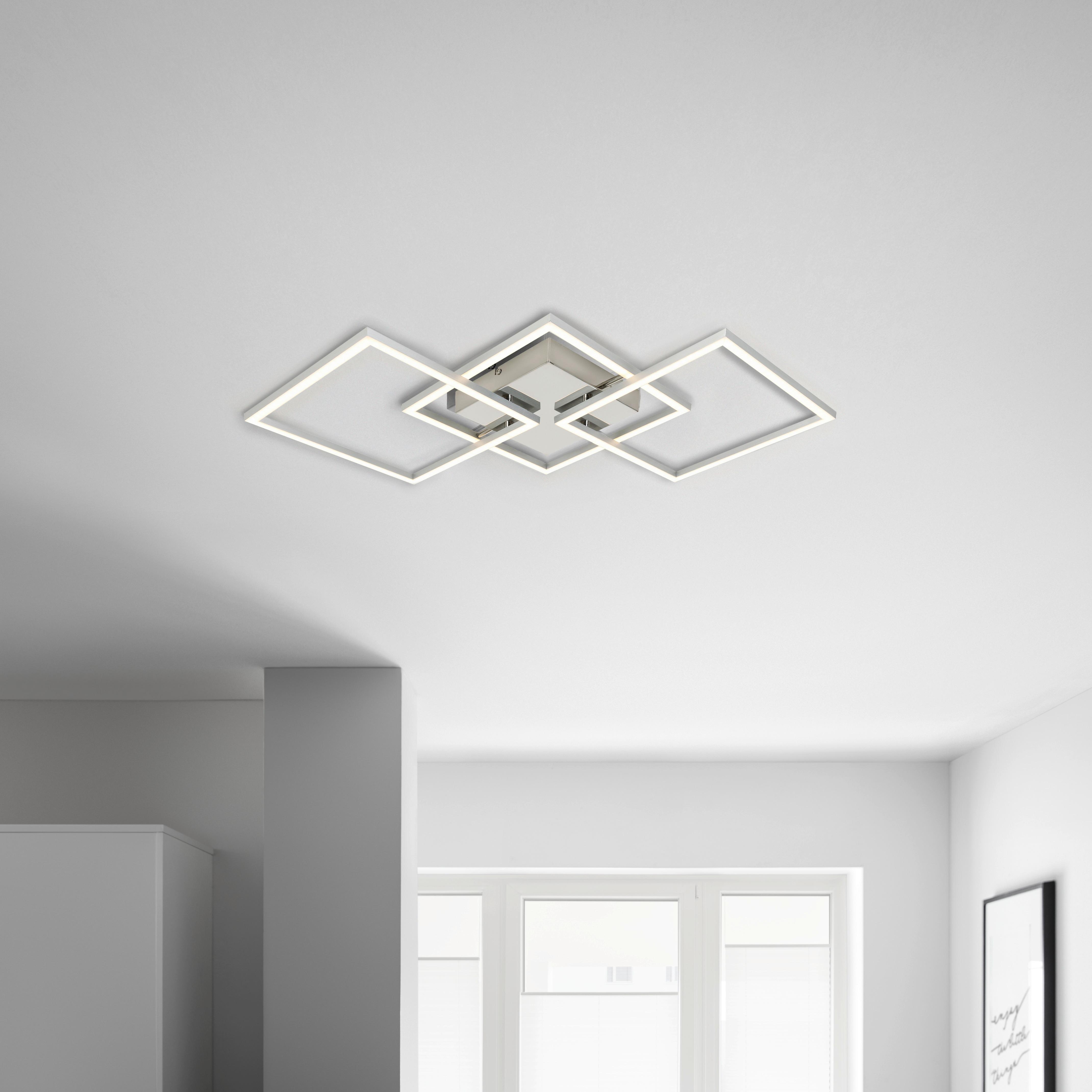 Plafonieră cu LED OLPÜ - culoare aluminiu, Modern, plastic/metal (72,4/35,4/5,2cm) - Modern Living