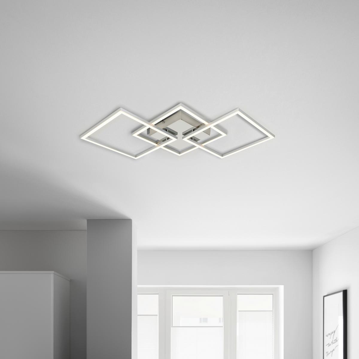 Stropna Led-svetilka Olpü - barve aluminija, Moderno, kovina/umetna masa (72,4/35,4/5,2cm) - Modern Living
