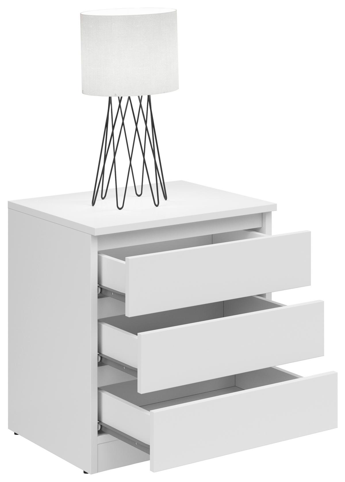 Nachtkästchen in Weiß - Weiß, KONVENTIONELL, Holzwerkstoff (45/55/42cm) - Mömax