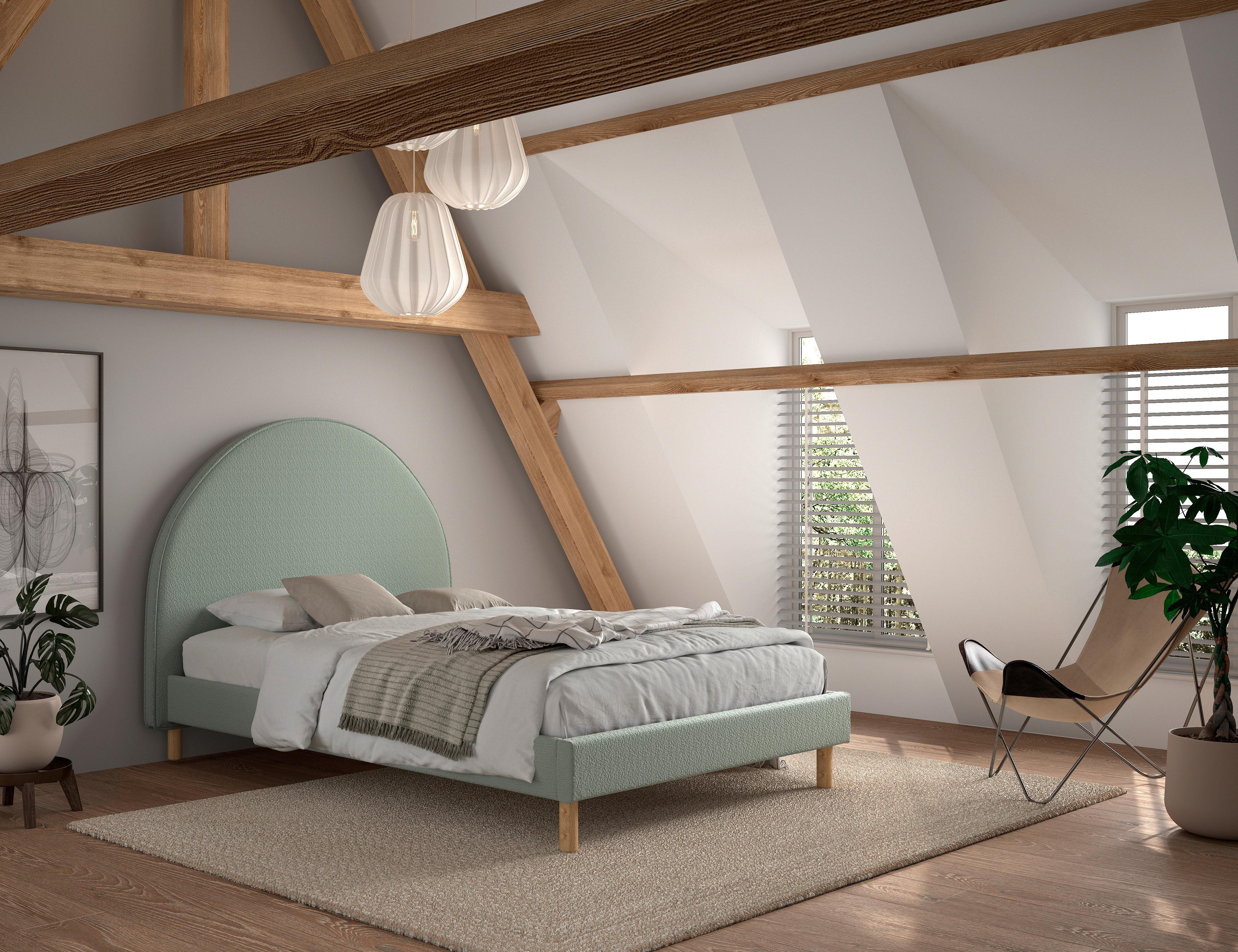 Kinder-/Juniorbett Moon ca. 140x200 cm Grün - Naturfarben/Grün, ROMANTIK / LANDHAUS, Holz/Textil (140/200cm) - MID.YOU