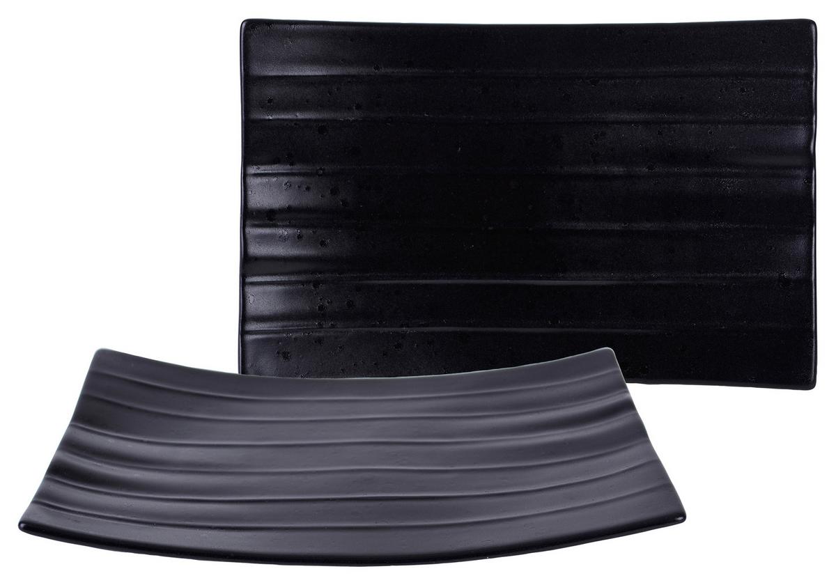 Set Podstavkov Street Banana Leaf, 2-Delni - črna, Basics, keramika (24/15cm) - Creatable