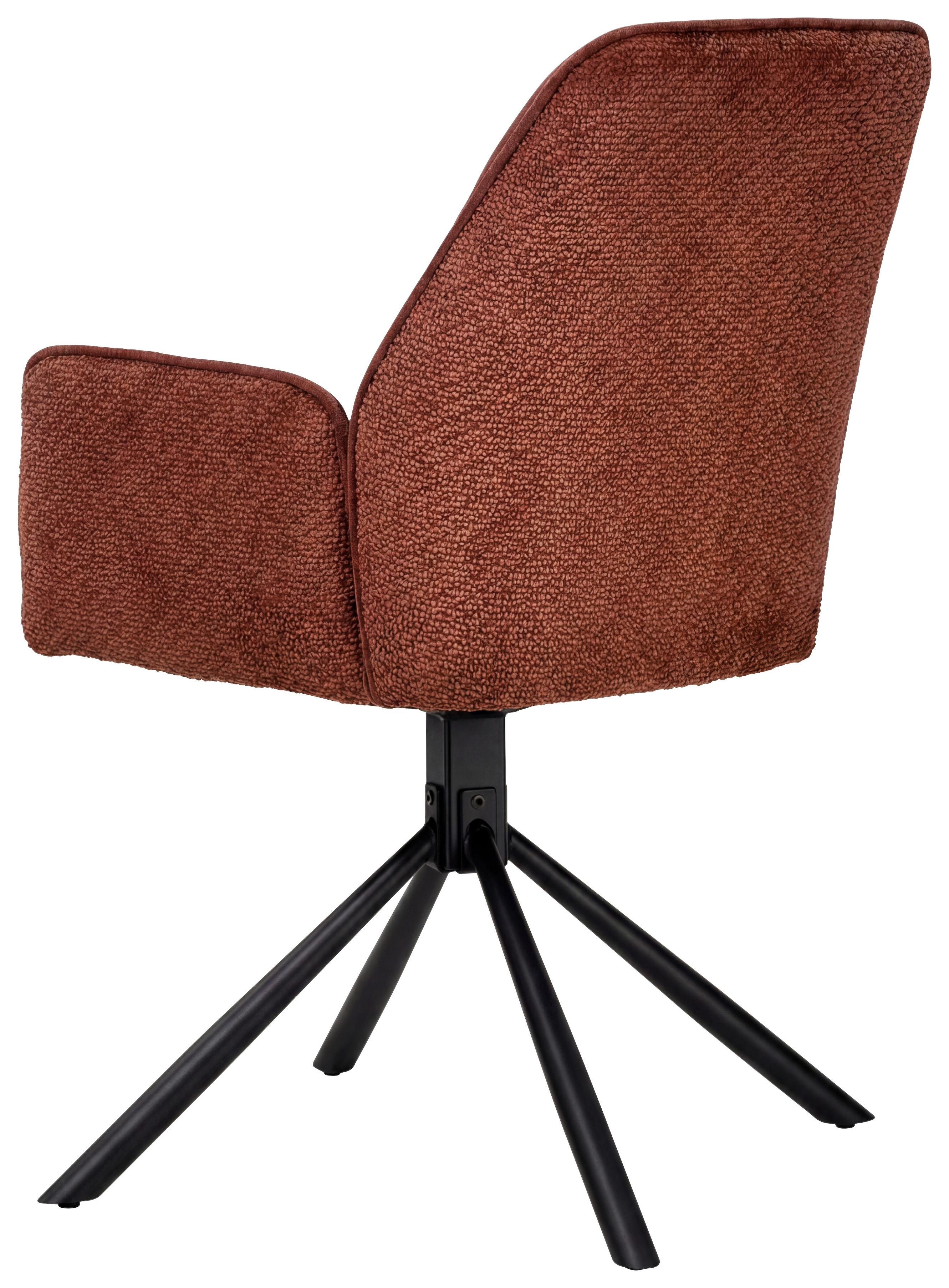 STOL MED ARMSTÖD QUEENS - vinröd/svart, Design, metall/textil (60/89/64cm) - Mömax