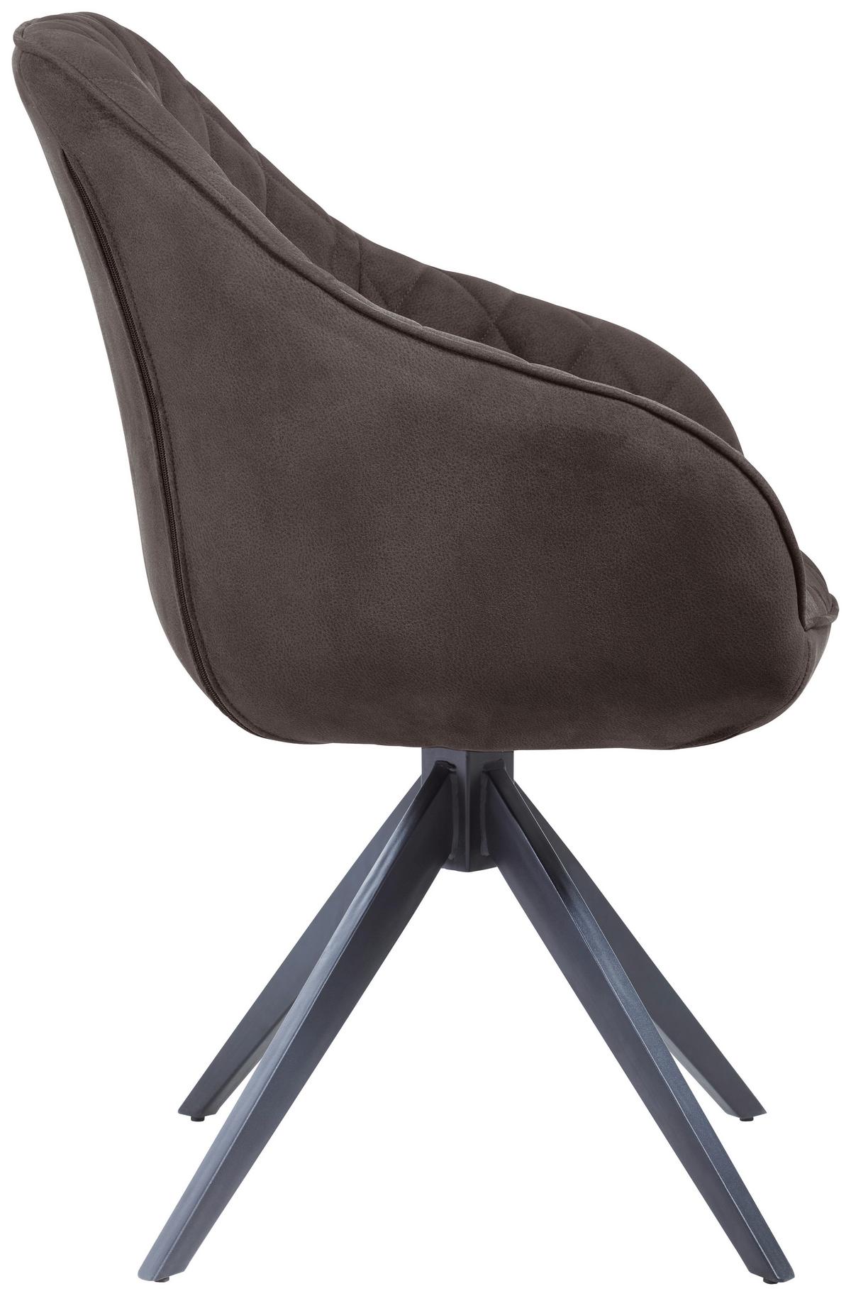 KRZESŁO Z PODŁOKIETNIKAMI FREDDY - czarny/ciemnoszary, Modern, metal/tkanina (59/84/58.5cm) - Livetastic