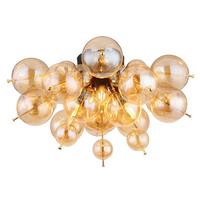 Stropna Svetilka 15633da - zlate barve/črna, Design, kovina/steklo (55/28cm) - Globo