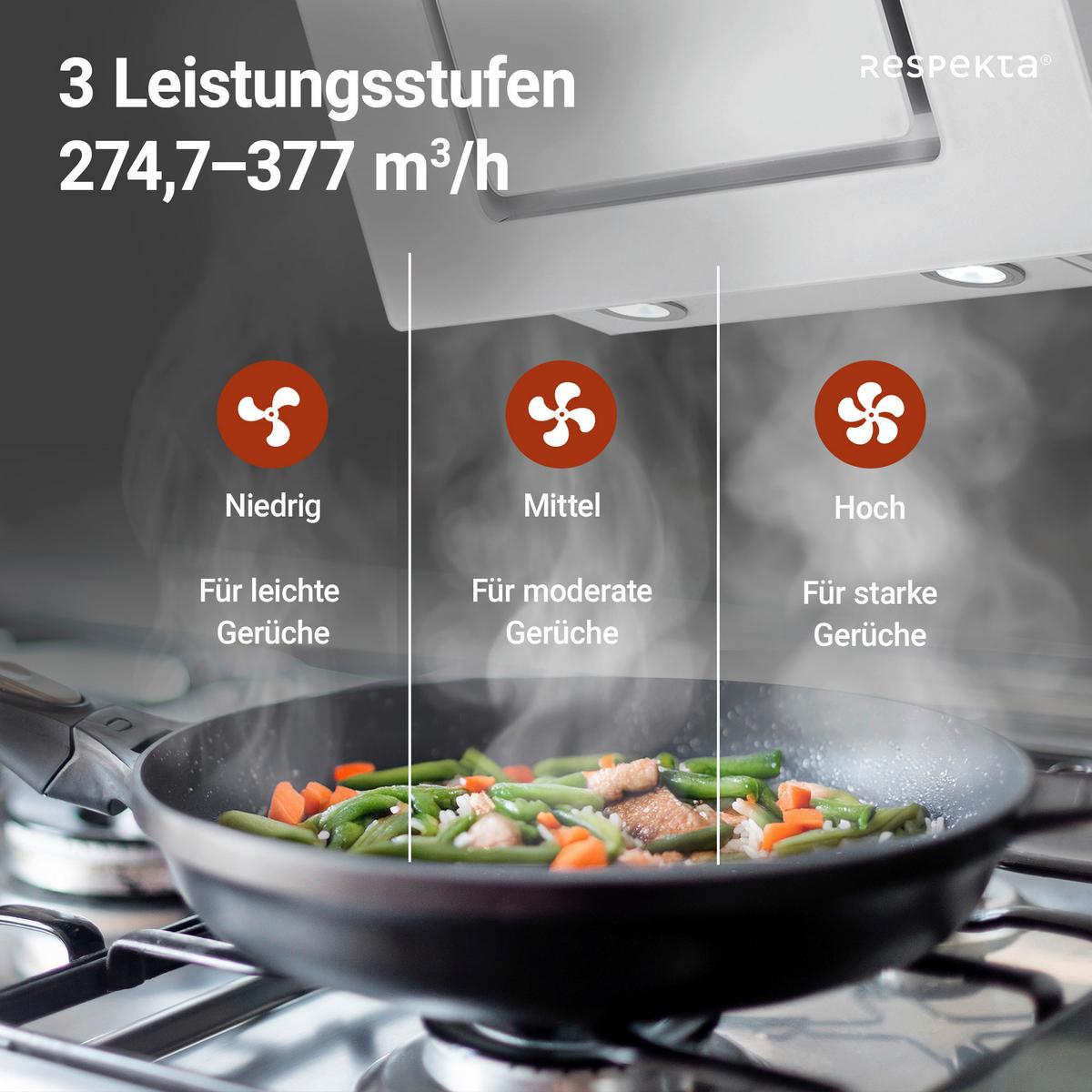 Dunstabzugshaube Svea Metall Glas Weiß B: ca. 60 cm - Weiß, Trend, Glas/Metall (60/73,9-111,9/35cm) - Respekta
