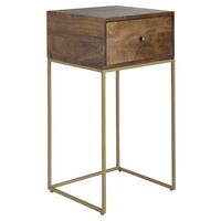 Éjjeliszekrény Mid.you - barna/aranyszínű, Modern, fém/fa (40/76/35cm) - MID.YOU