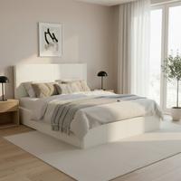 Kárpitozott Ágy Yara - fekete/elefántcsont, Modern, faalapú anyag/textil (180/200cm) - Bessagi Home