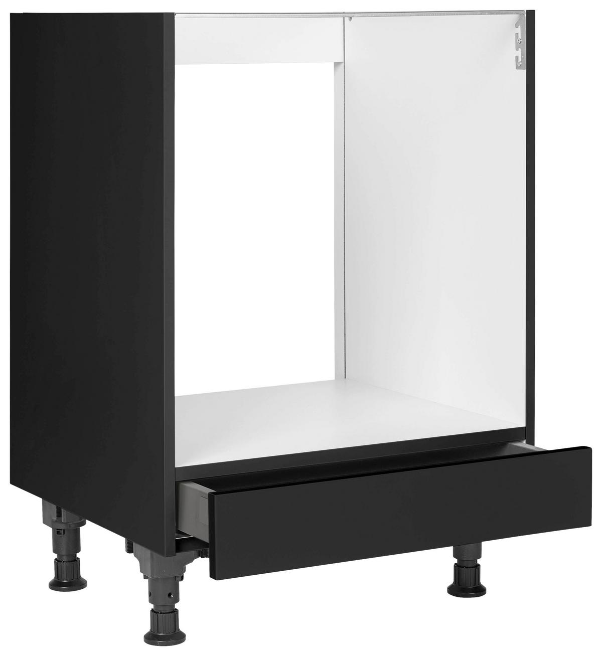Herdumbauschrank Touch Schwarz - Schwarz, MODERN, Holzwerkstoff (60/87/56cm) - Nobilia