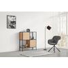 HYLLA QUEENS -EXKLUSIV- - svart/naturfärgad, Modern, metall/trämaterial (90/106/40cm) - Mömax