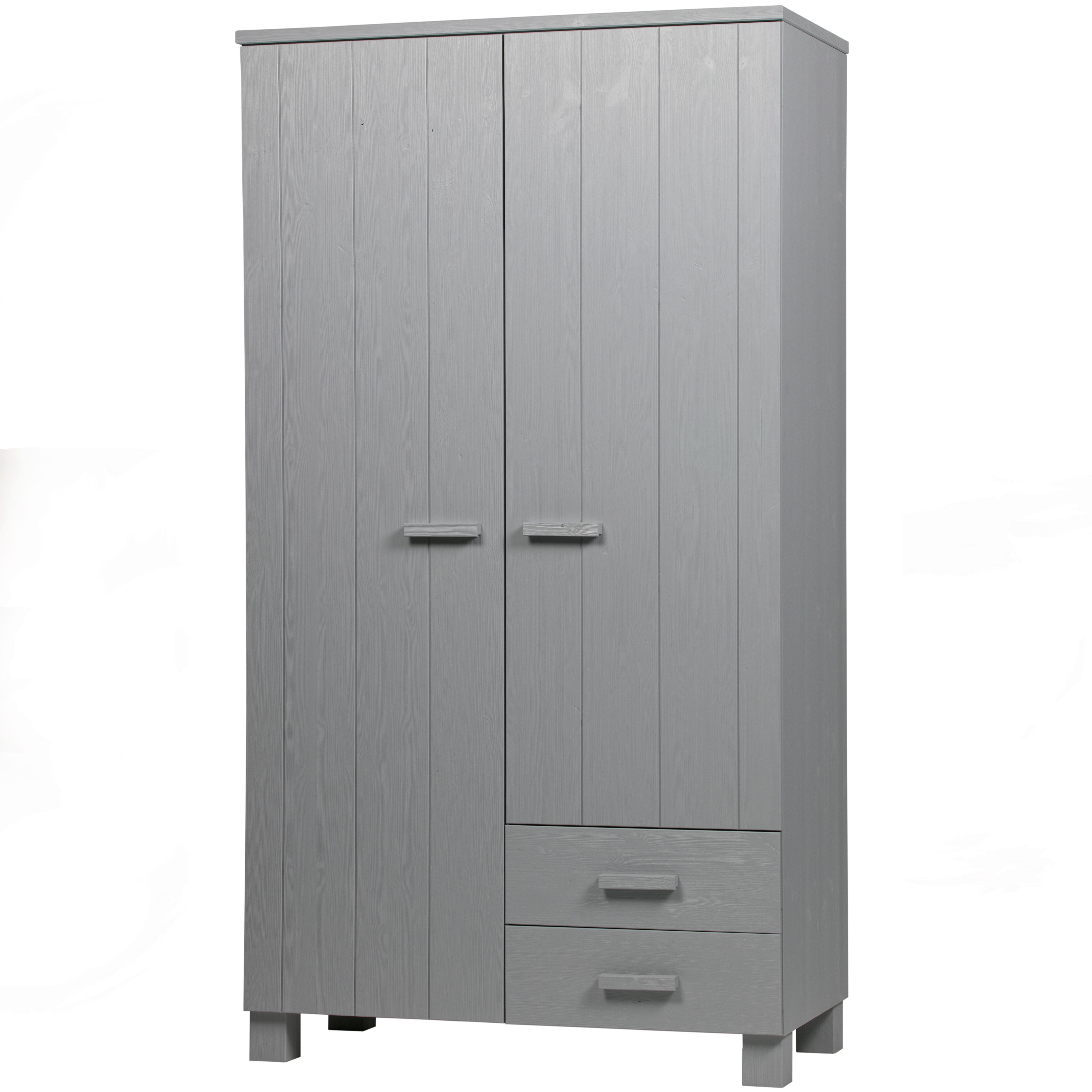 Garderobenschrank Dennis Grau - Grau, Design, Holz (111/202/55cm) - Livetastic