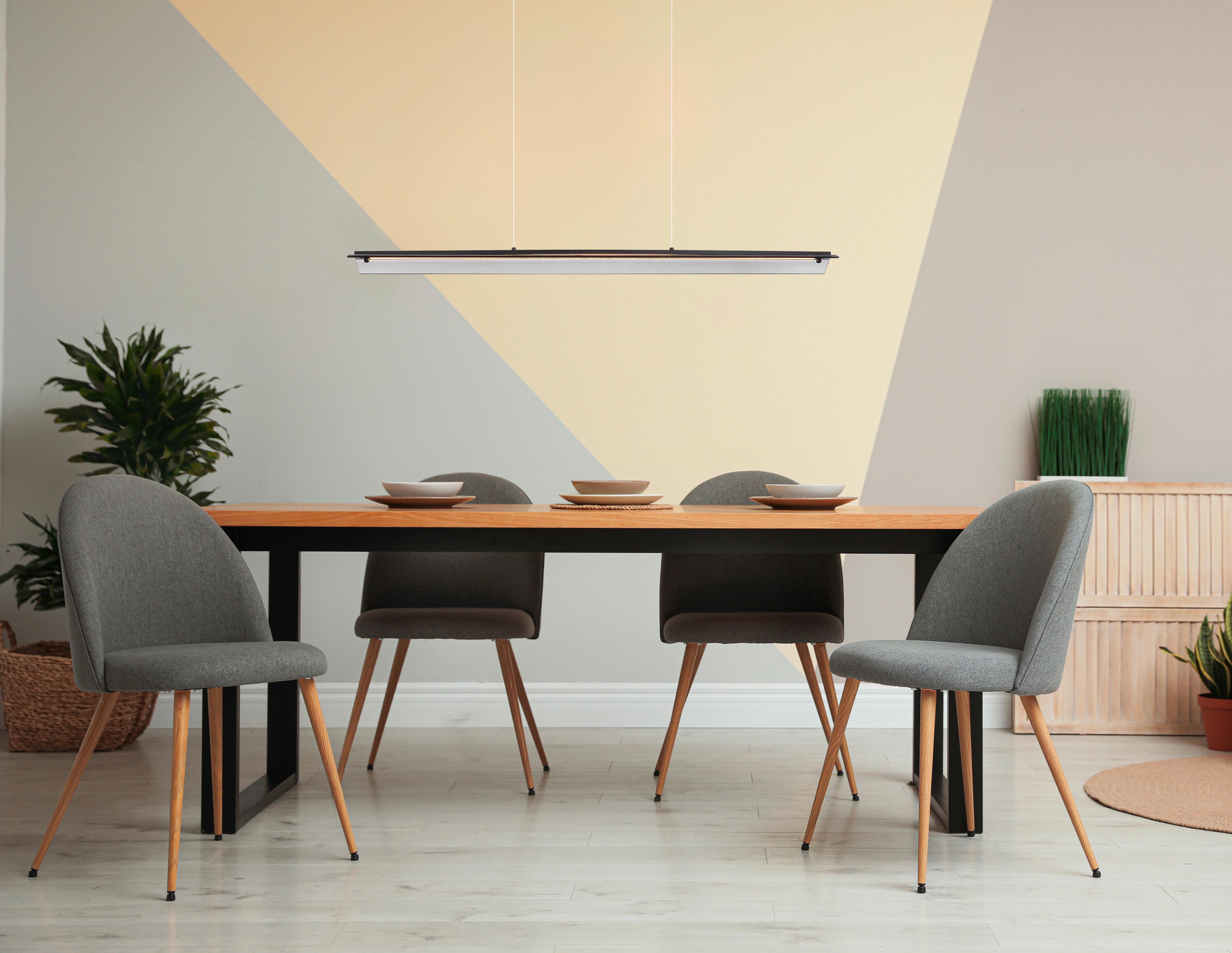 LED-HÄNGELEUCHTE 17017S - Schwarz/Grau, Design, Glas/Metall (100/12/150cm) - Globo
