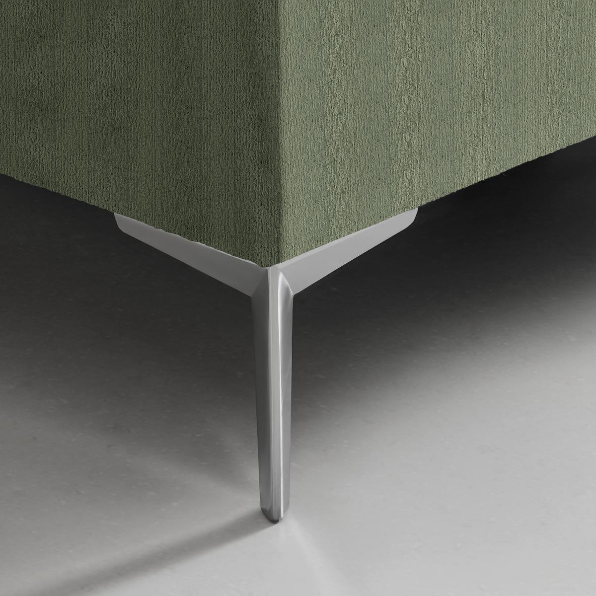 Boxspringbett Queen in Olivgrün ca. 180x200cm - Chromfarben/Goldfarben, Konventionell, Textil (180/200cm) - Premium Living