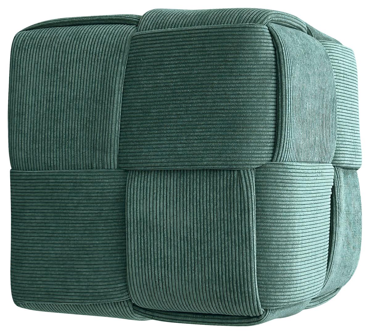 Pouf URBAN Dunkelgrün, Cord - Dunkelgrün, Design, Textil (40/40/40cm) - MID.YOU